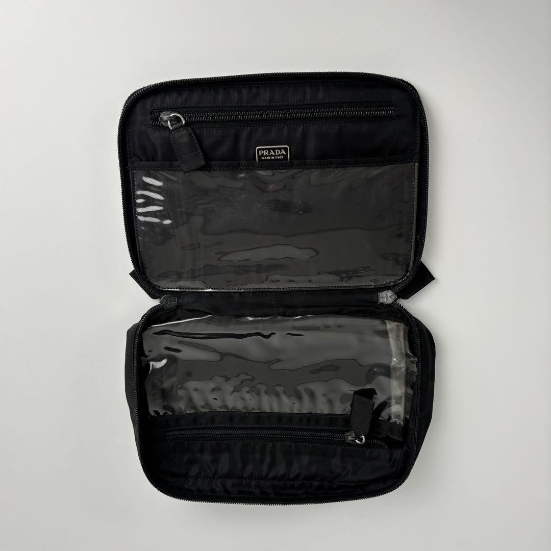 PRADA Makeup Pouch Multi Case Small Items Triangl… - image 11