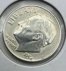 1954 D Roosevelt Dime 90% Silver About Uncirculated AU
