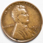 1931-D Extremely Fine (XF) Lincoln Wheat Penny Cent, Denver Mint