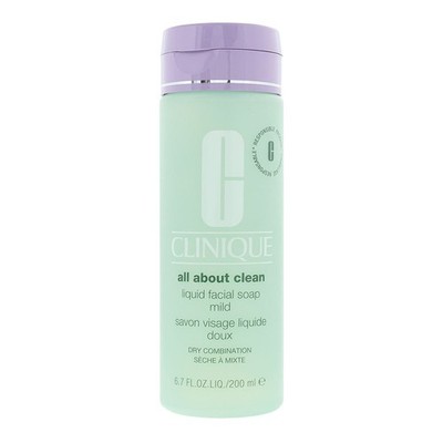 Clinique All About Clean Liquid Facial Soap Mild Dry Combination Skin 200ml Face
