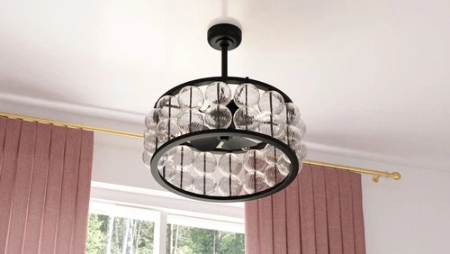 Quoizel TRK3123 Terrarock 12" 3 Blade Indoor Ceiling Fandelier - Chrome - Picture 2 of 12