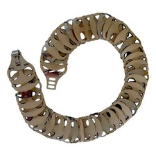 Ceinture vintage Paco Rabanne en métal argenté et cuir, neuve