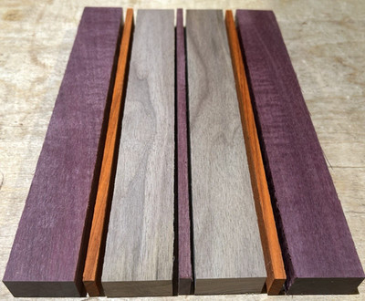 7 PIECE EXOTIC PADAUK WALNUT & PURPLEHEART MINI CUTTING BOARD KIT WOOD LUMBER