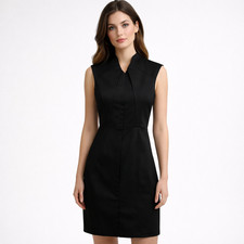 Tracy Reese Dress Womens 2 Black Sleeveless Sheath Cutout Back Zip Work Party