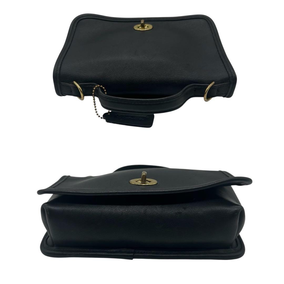 Vintage Coach 9924 Casino Crossbody Shoulder Bag Black Leather Made in USA thumbnail 5