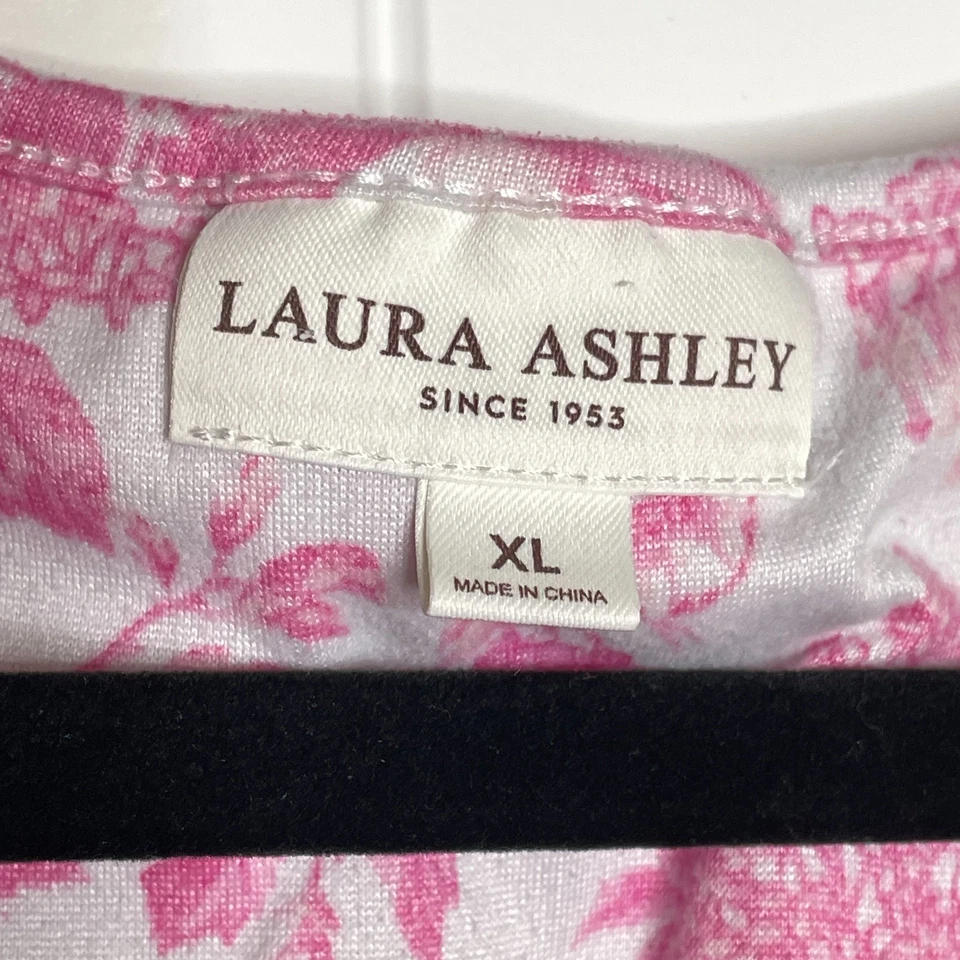 Camisón Laura Ashley Mujer XL Rosa Blanco Floral Rosas Abuela Cottage Core Foto 3 de 4
