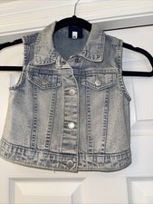 Genuine Kids by OshKosh Denim Light Wash Vest SZ 5T Vintage B9