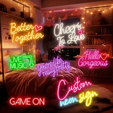 Custom Personalized Neon LED Light Signs Birthday Wedding Party Room Wall Decor