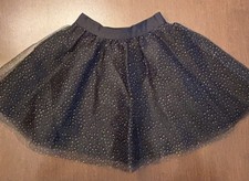 NEW Janie and Jack Tulle Tutu Skirt 3-6 Months - Black with Silver Dots