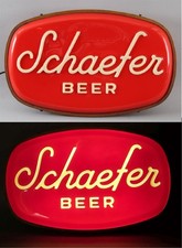 Vintage 1950s SCHAEFER Beer Lager Bar Advertising Light-Up Wall Sign, NR