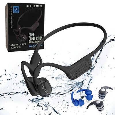 Bone Conduction Swimming Headphones, IP68 Waterproof Bluetooth & 64GB MP3 Pla...