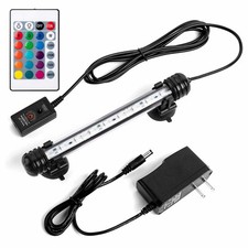 7.5" RGB Color Changing Submersible LED Aquarium Light Remote IP68 Freshwater