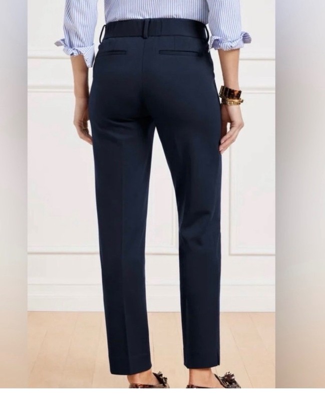 Talbots size 6 women's navy blue lightweight Ponte Hampshire ankle pants
