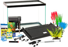 Aquarium, 20 Gallon, Complete Tropical Fish Tank Kit with LED Lighting and Decor