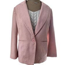 Chicos vtg Pink Single Button Blazer Professional Office Wear Career Jacket sz O