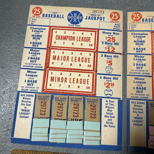 2 juegos de béisbol de colección de la década de 1950 nuevos stock antiguo - Imagen 3 de 8