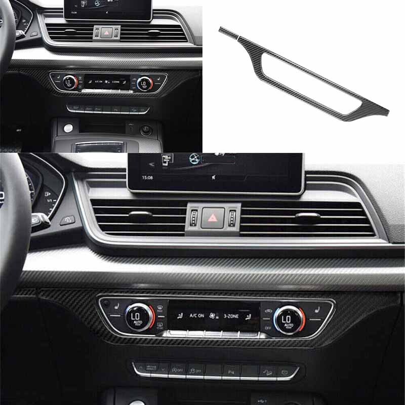 Carbon Fiber 2018-2021 For Audi Q5 Cover Trim Interior Central Console CD Frame