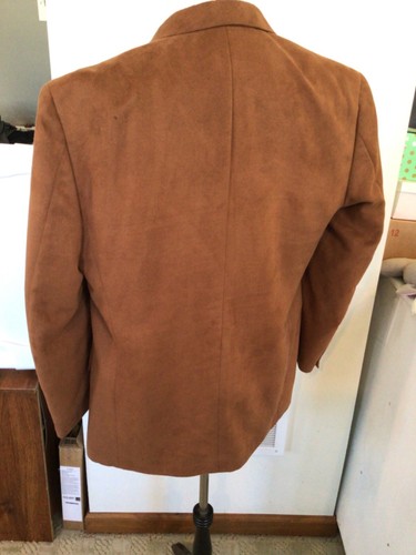 Strafford Chestnut Brown MicoPolyester Suede Cloth Sport Coat Jacket Sz 42R - Picture 5 of 13
