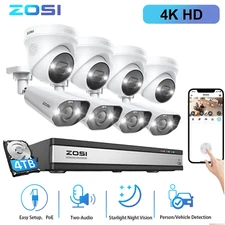 ZOSI 16CH 4K PoE NVR Security Person Detection Waterproof Camera System 4TB HDD