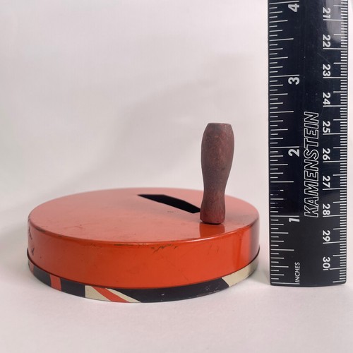 T. Cohn Round Ratchet Art Deco Witch 4" Halloween Noisemaker Tin Litho Goblins - Picture 11 of 13