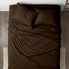 15in.DEEP- HOTEL'S BEDDING SET 1000 TC EGYPTIAN COTTON US SIZE COLOR BROWN SOLID