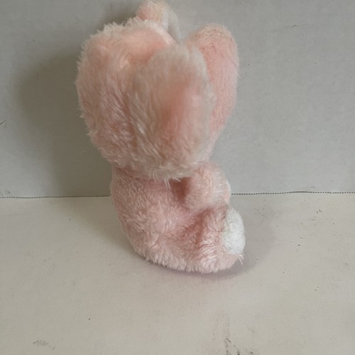 Peluche sonaglio elefante bambino Russ vintage Corea 6" rosa peluche - Foto 3 di 9