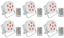  6 Rockville BATTERY PAR 6RF White Rechargeable Wireless DMX Lights RF Remotes
