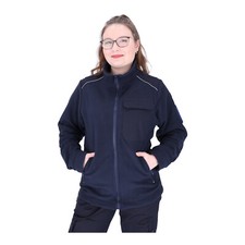 Fleecejacke Polizei dunkelblau mit Schulter-/Armbesatz und Schultertunnel