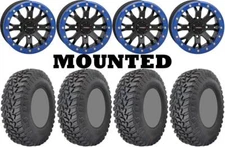 Kit 4 GBC Parallax 31x10-14 on SB-4 Beadlock Matte Black Blue Nar 1KXP