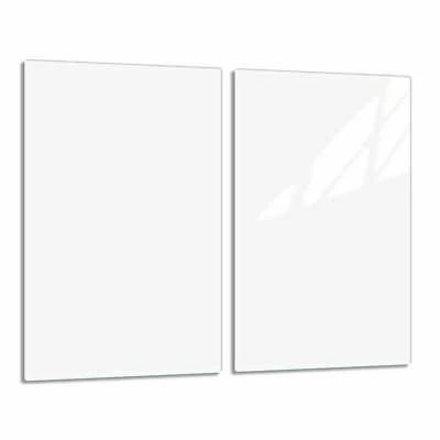 TMK Herdabdeckplatten Ceranfeldabdeckung Spritzschutz Glas Set 2x30x52 Weiß