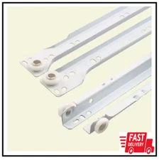 17-3/4 In. White Painted Steel Bottom-Mount Self-Closing Drawer Slides 1-Pair (2