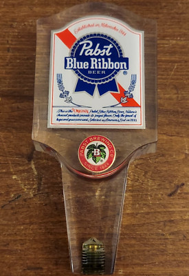 Vintage Pabst Blue Ribbon Beer PBR Bar Tap Pull Handle Clear Acrylic Lucite