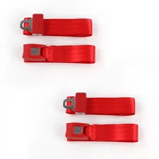 Ford Mustang 1964 - 1966  Standard 2pt Red Lap Bucket Seat Belt Kit - 2 Belts 