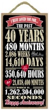 Letrero de madera I Have Loved You For 40 Years Anniversary Mes Hour Day bonito regalo 993