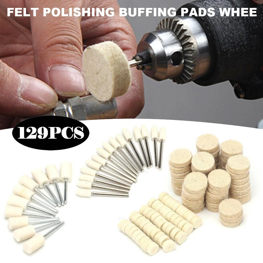 129pcs Dremel Felt Polishing Buffing Pads Rotary Tools Set Plastic Wheel Wool