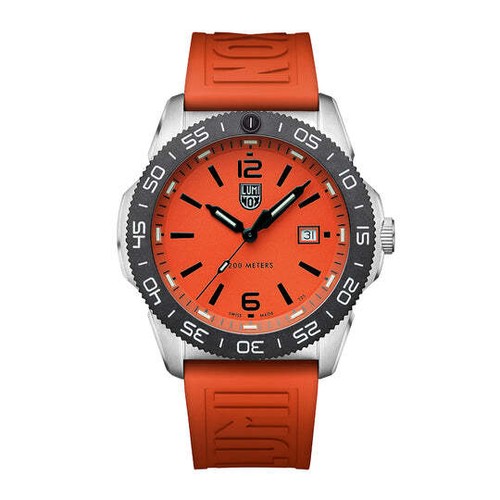 New Luminox Pacific Diver Orange Dial Rubber Band Men's Watch XS.3129 eBay