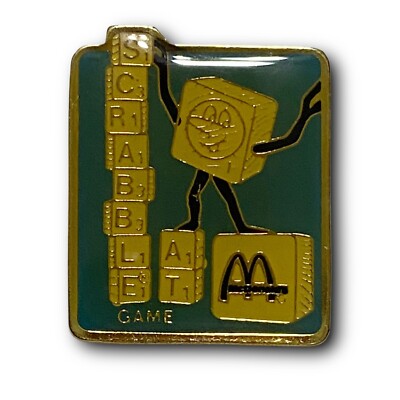 Scrabble Pin McDonald’s Pin Collectible SCRABBLE 1988 Promotion Partnership Metal ...