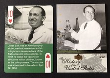 Jonas Salk Polio Vaccine  Collector Card and Playing Card