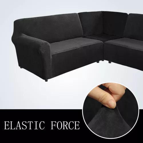 3-Teiliger Sofabezug Ecksofa 5/7 Sitzer Sofabezug L Form Couch Samt Überzüge DE - Bild 7 von 73