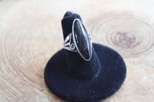 Black Obsidian  Sterling Silver Ring size 6 Navajo