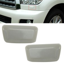 Pair Grey Plastic Headlight Washer Nozzle Cover For Toyota Sequoia 2008-2020