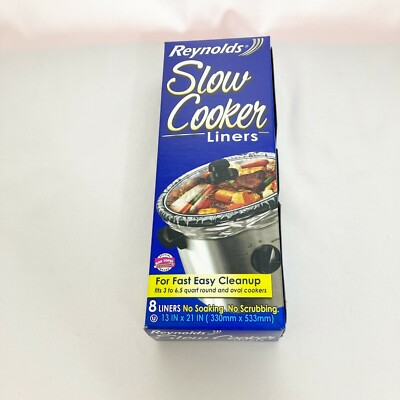 Reynolds Kitchens Slow Cooker Liners, Regular Fits 3-6.5 Quarts, 8 Count NWT