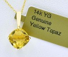 GENUINE 1.86 Cts YELLOW TOPAZ PENDANT 14k GOLD - MADE IN USA - Free Appraisal — photo 3