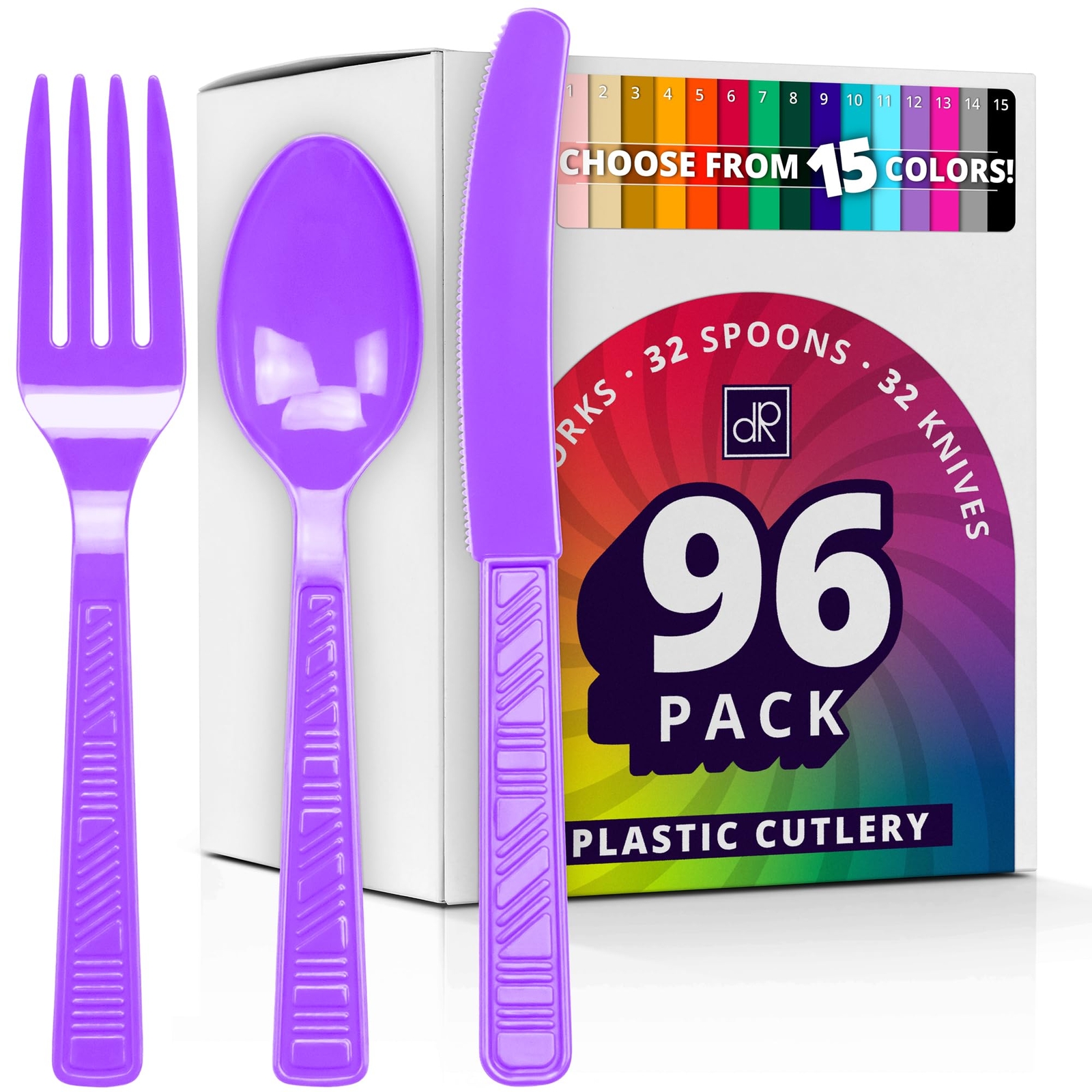 Plastic Cutlery Set Purple Plastic Silverware Sets For Parties 96 Piece Bulk Hea