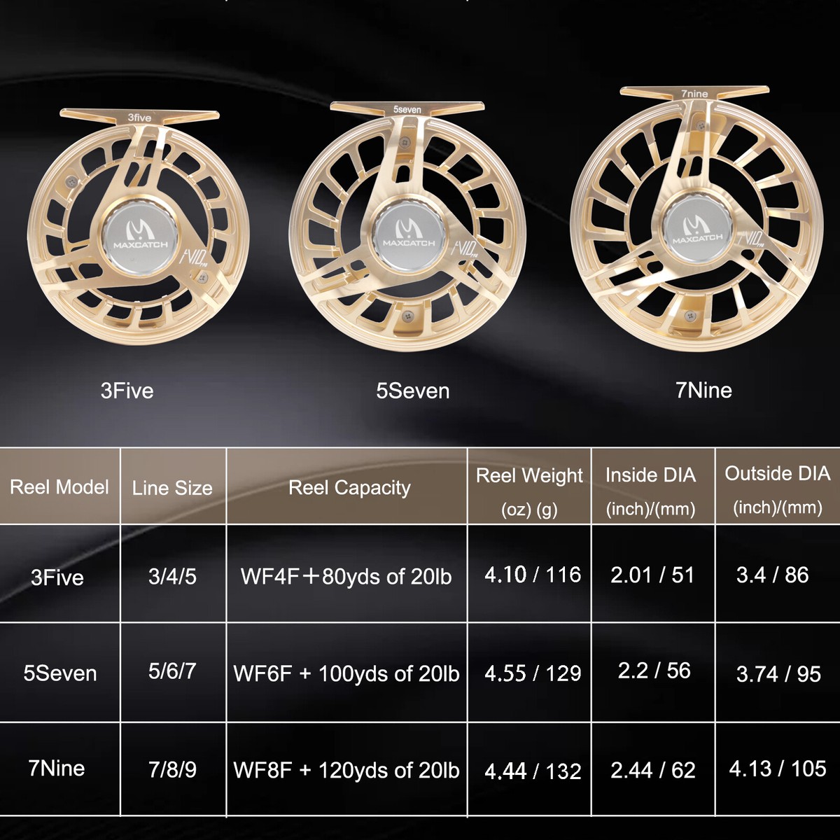 Maxcatch Avid Pro 3/5 5/7 7/9 9/11wt Light Weight Fly Fishing Reel