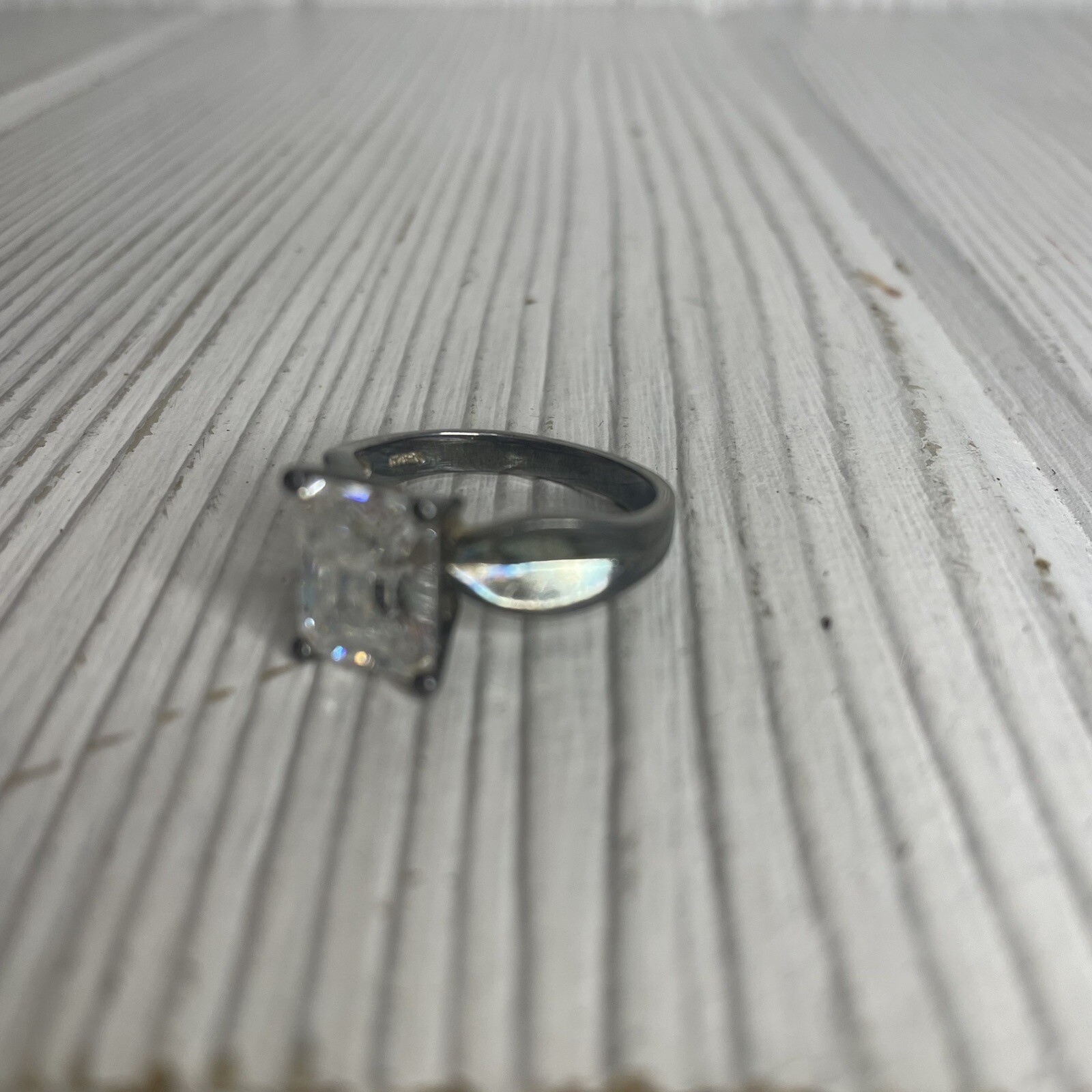 Absolute Simulated Diamond Ring Sterling Emerald … - image 5