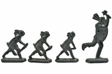 Vintage Metal Indian Unpainted Lead Figures Lot 4