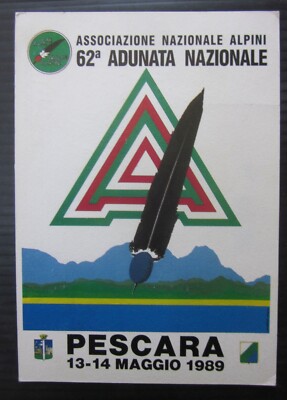 62° Adunata Associazione Nazionale Alpini Pescara cartolina viaggiata ANA 1989
