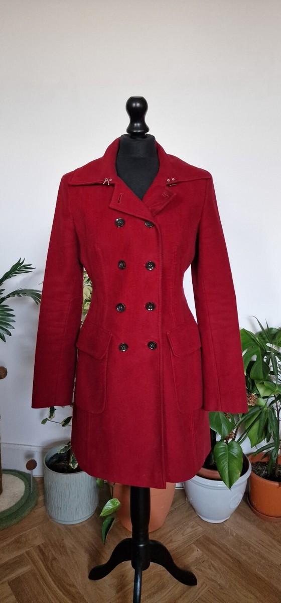 Exquisite Wine Red Karen Millen Double Breasted Coat