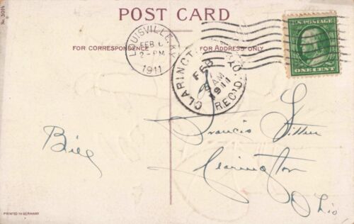 Clapsaddle Valentinstag Postkarte Amor mit Herz Künstler signiert um 1911 E9 - Bild 2 von 2